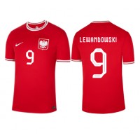 Camisa de time de futebol Polônia Robert Lewandowski #9 Replicas 2º Equipamento Mundo 2022 Manga Curta